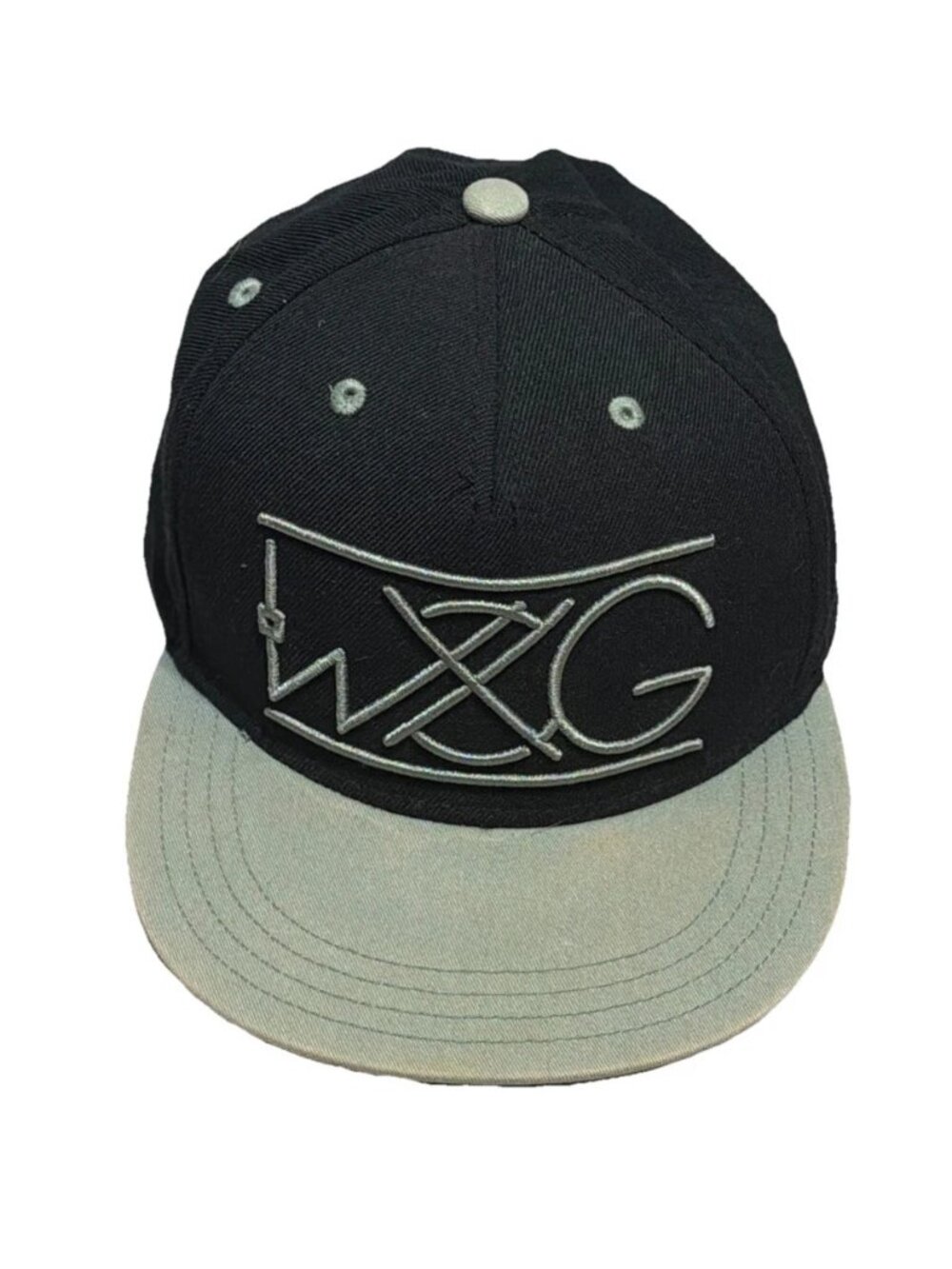 Weight And Glory Hat Cap Flat Fitty Adjustable Black Green Flat Bill